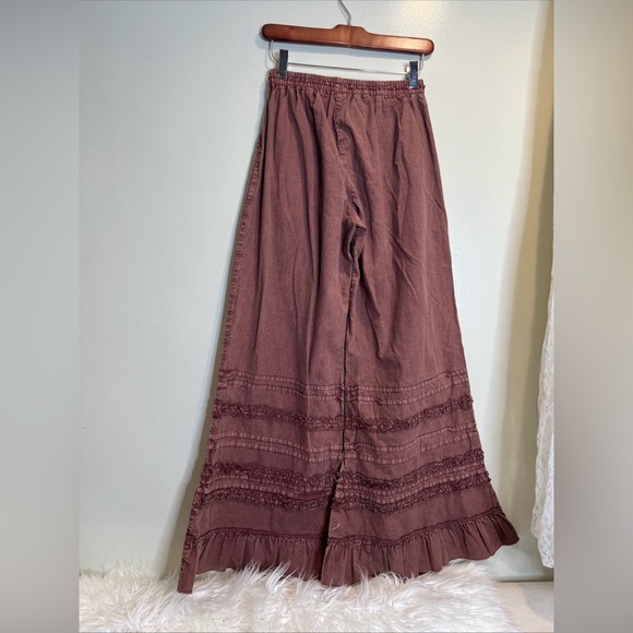 Free People FP One Arabella Ruffles Tiered Wide Leg Pull On Cute Pants XS - Picture 7 of 7